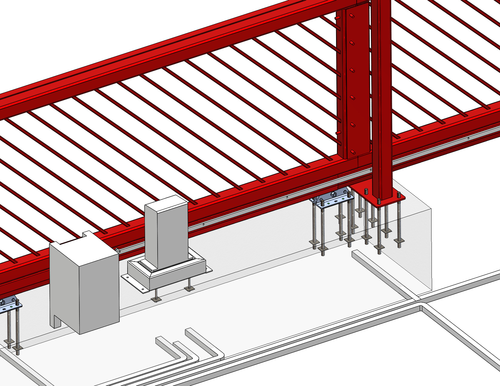 ANPR-activated automatic cantilever gate - CAD drawing 2