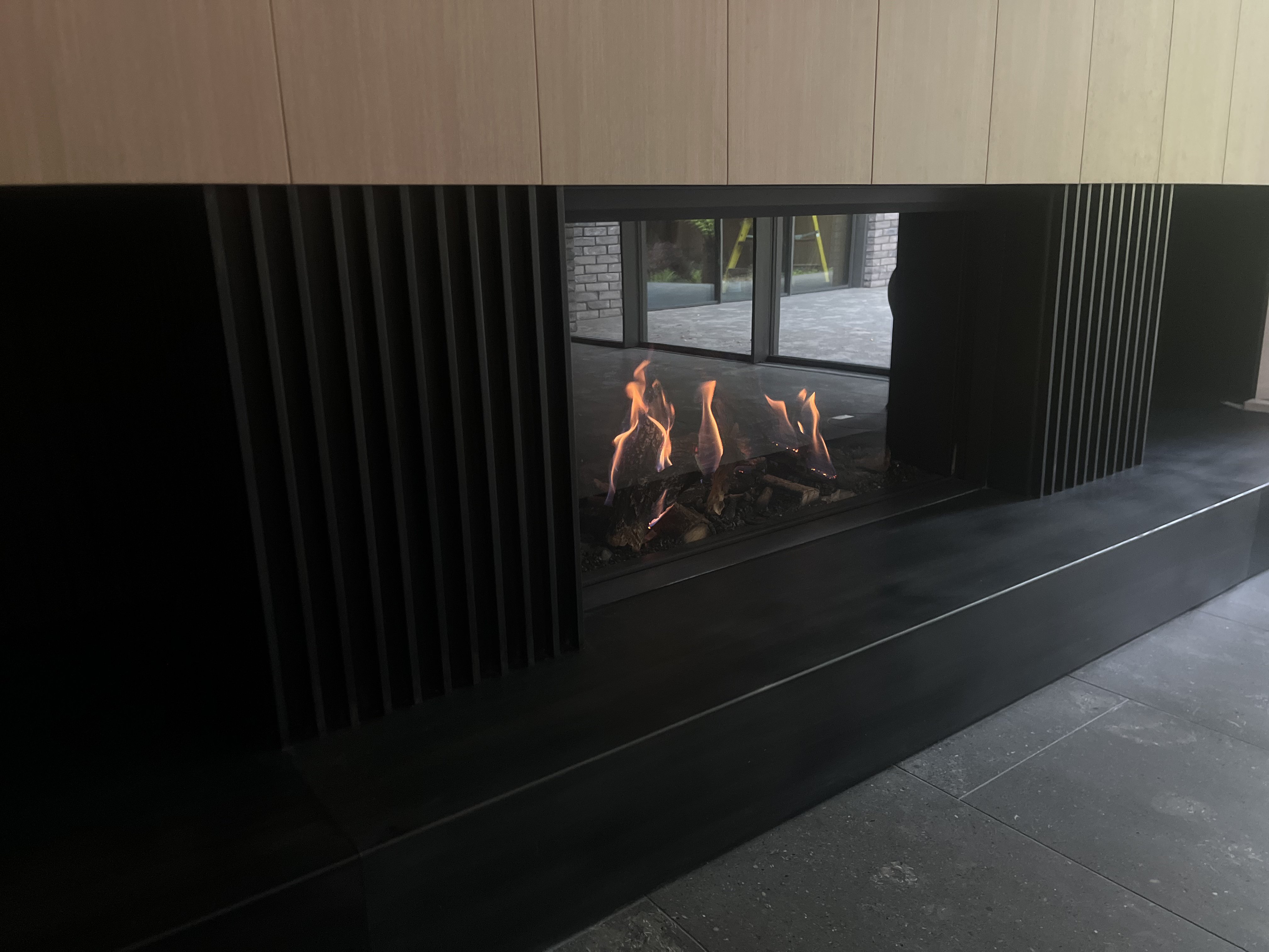 Bespoke steel fireplace - finished photograph 3