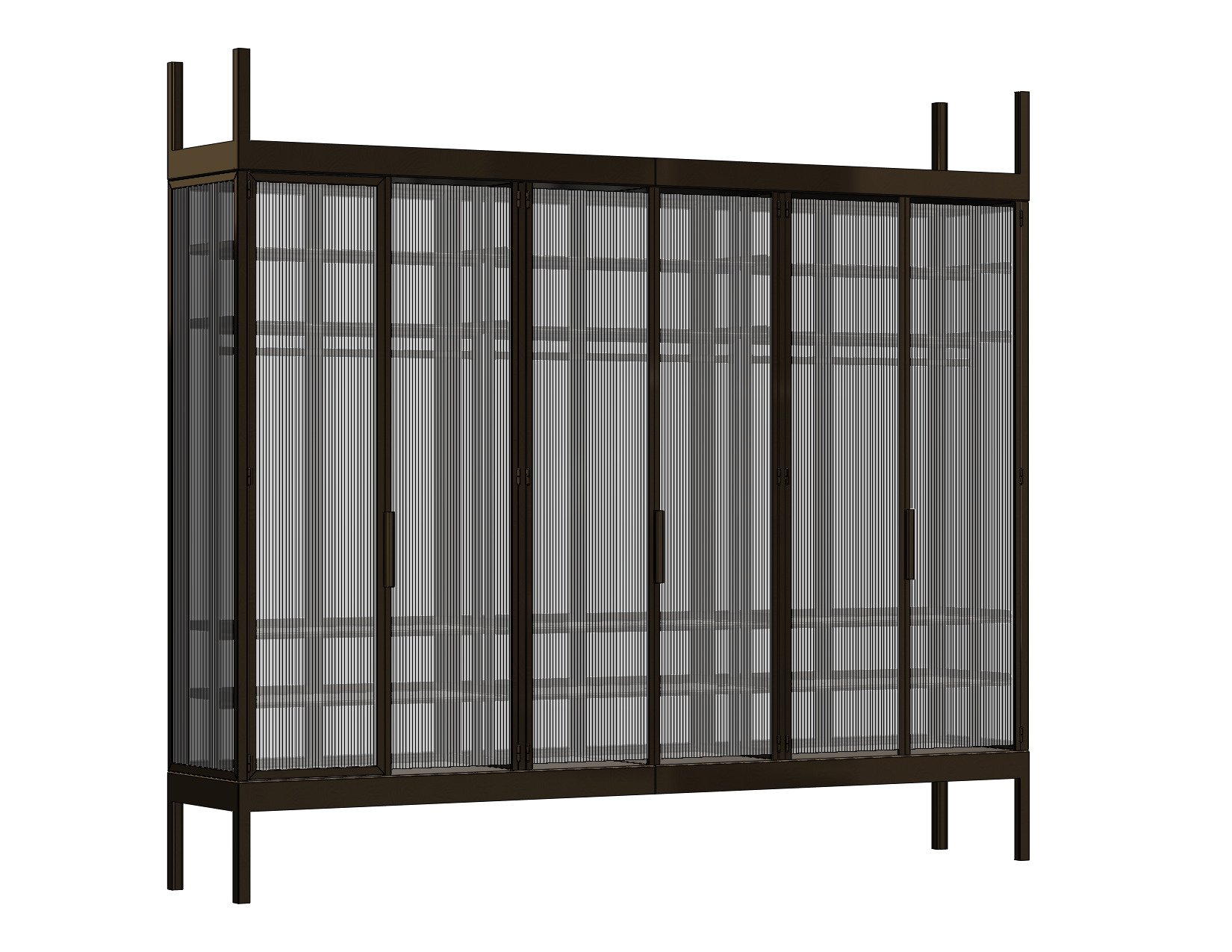 Steel-framed glass wardrobe with integrated lighting - finished photograph 1