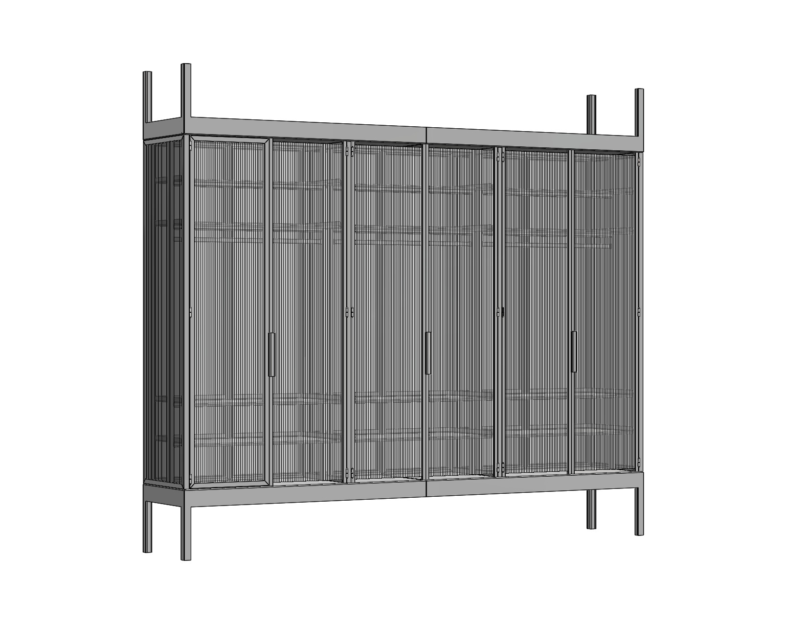 Steel-framed glass wardrobe with integrated lighting - finished photograph 3