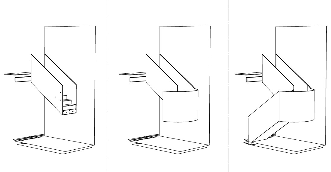 Bespoke solid-steel staircase - CAD drawing 3