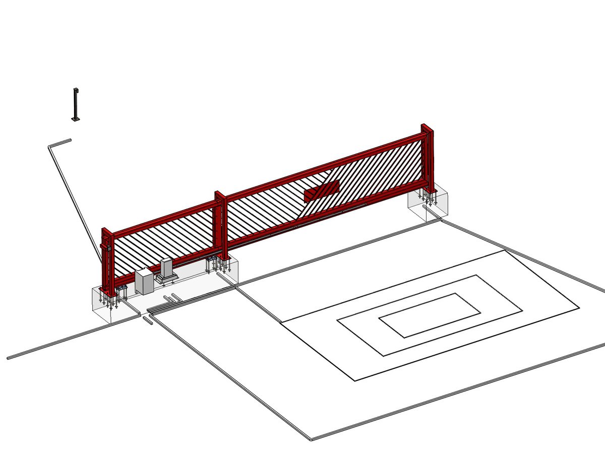 ANPR cantilever gate, 3D layout of the gate and site
