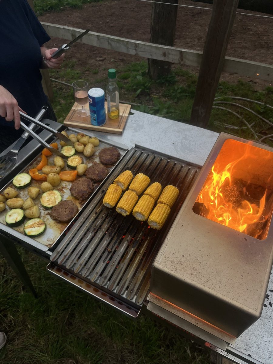 Finished outdoor BBQ in use