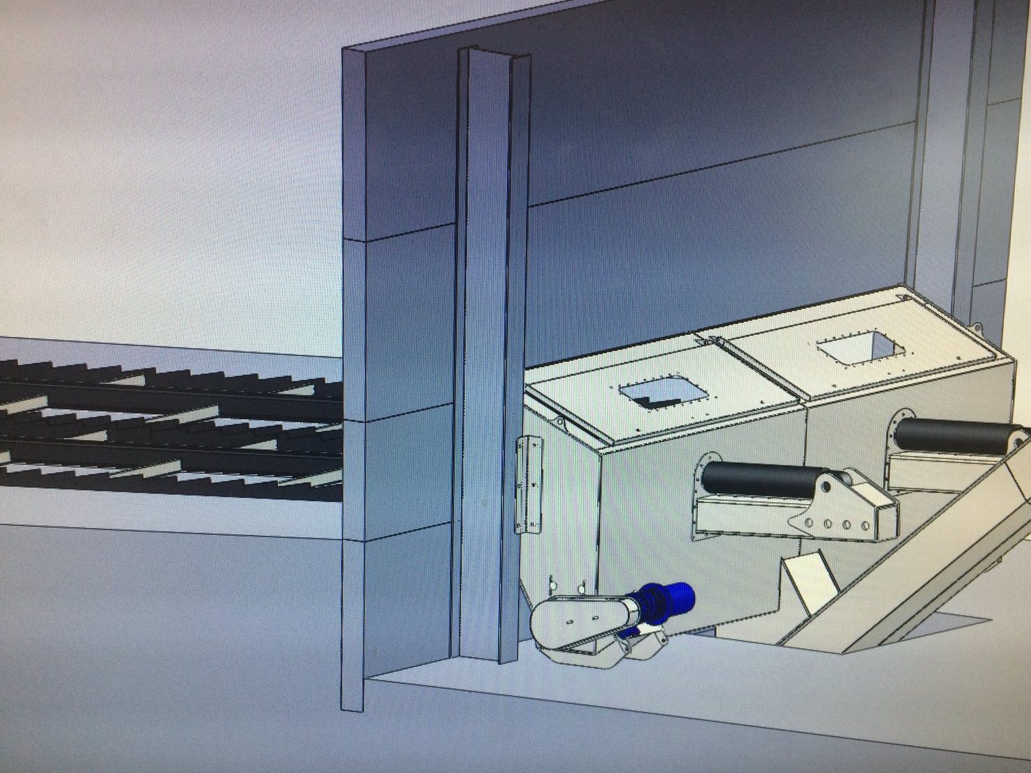 Biomass fuel feed system, 3D CAD model in SolidWorks