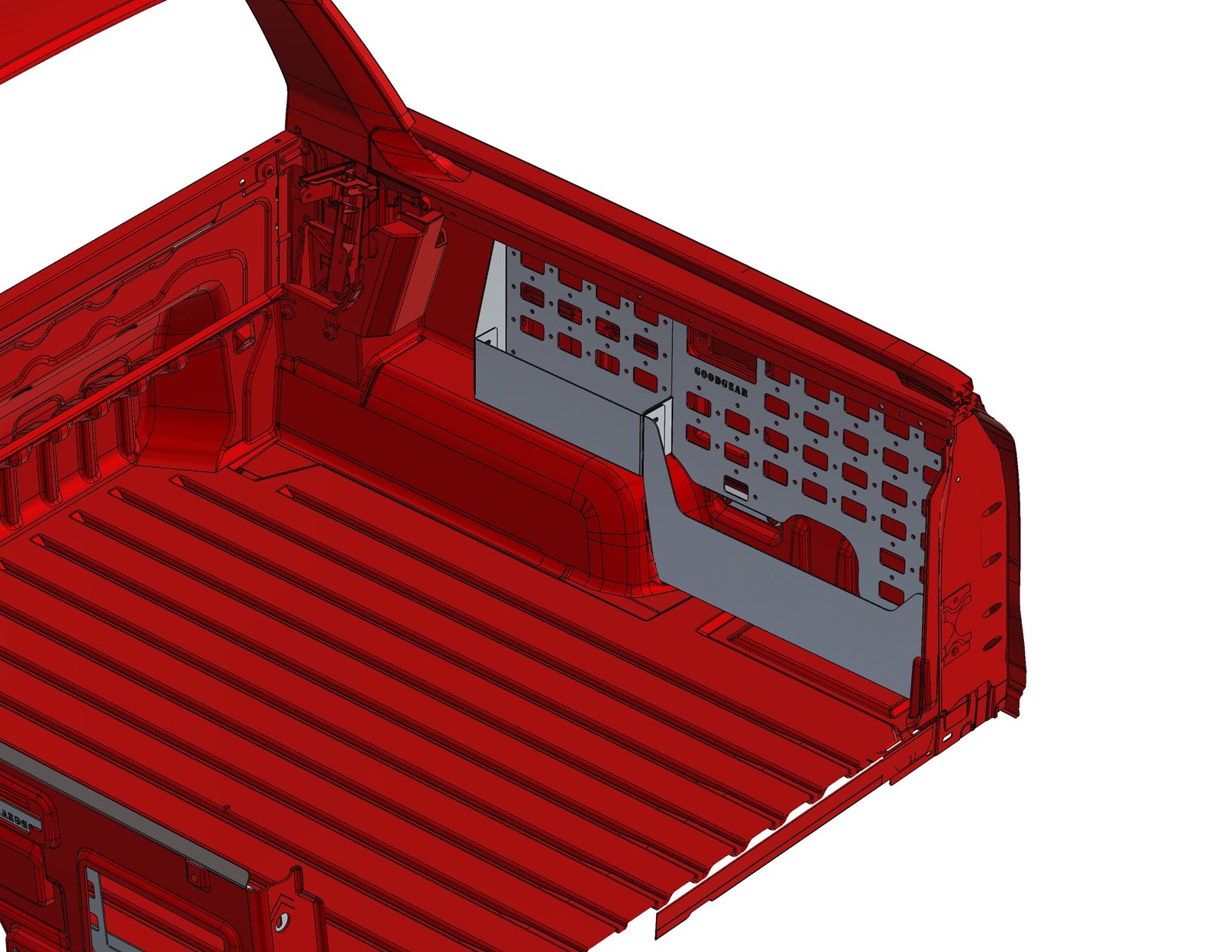 Ford Ranger modular storage rack modelled in the load bed