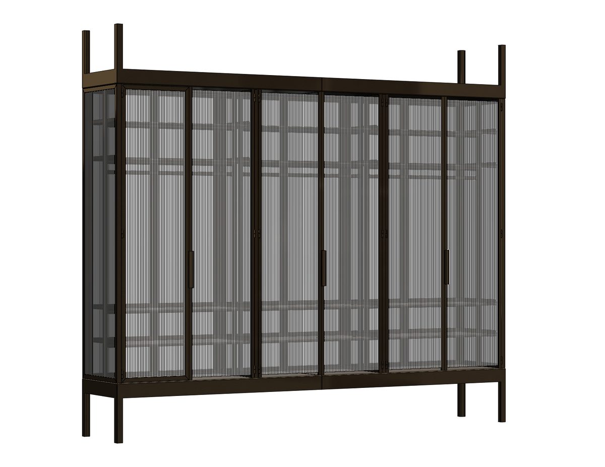 Steel and glass wardrobe, 3D CAD model