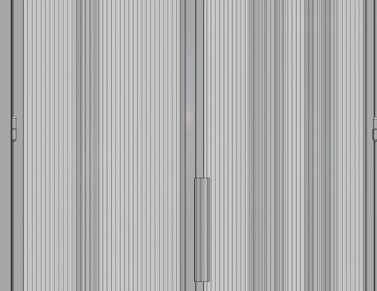 Reeded glass door detail, 3D CAD model