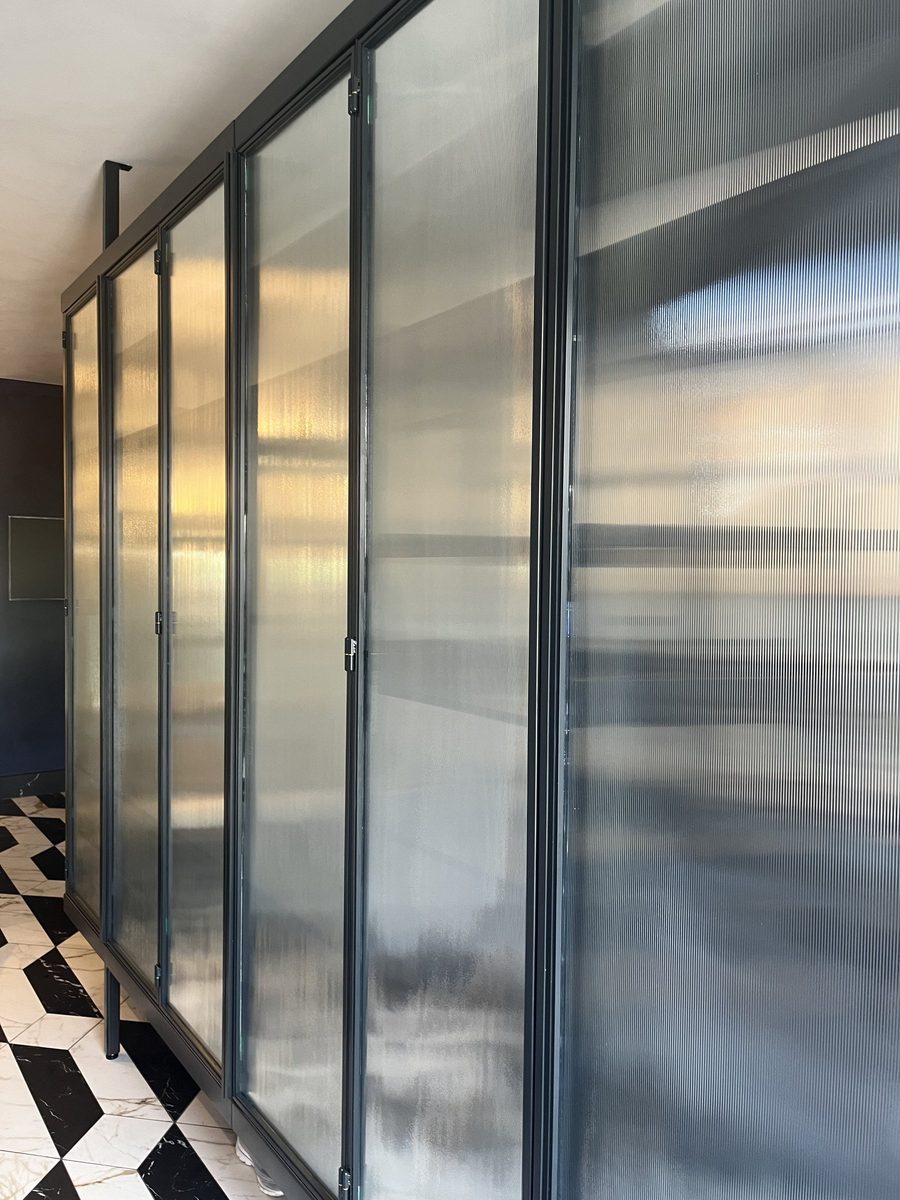 Wardrobe with the lighting on