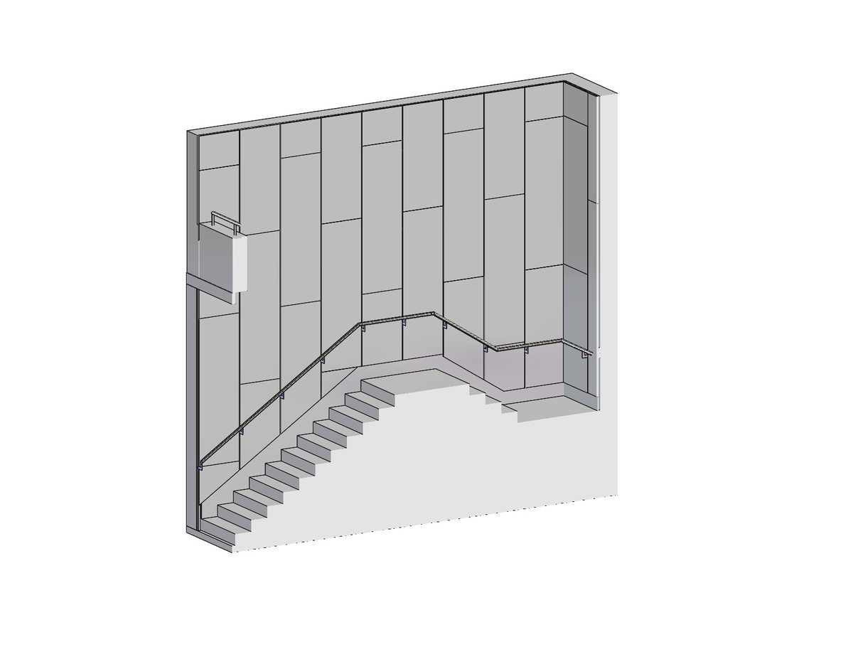 Handrail in the stairwell, 3D CAD model