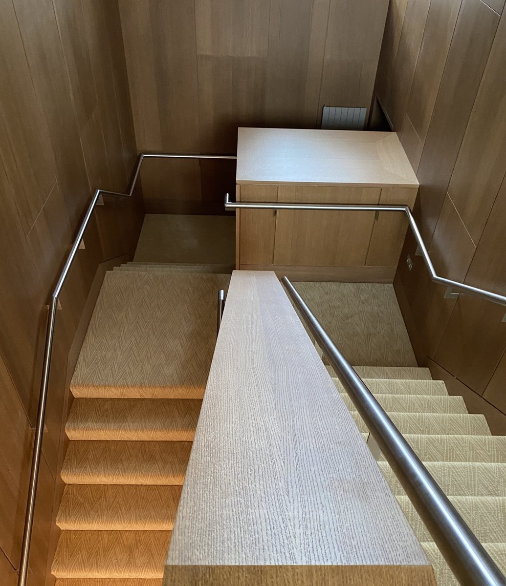Finished handrail on the stair