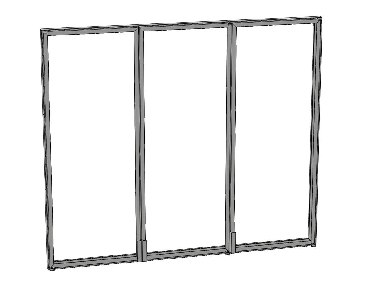 Display cabinet door frames, 3D CAD model