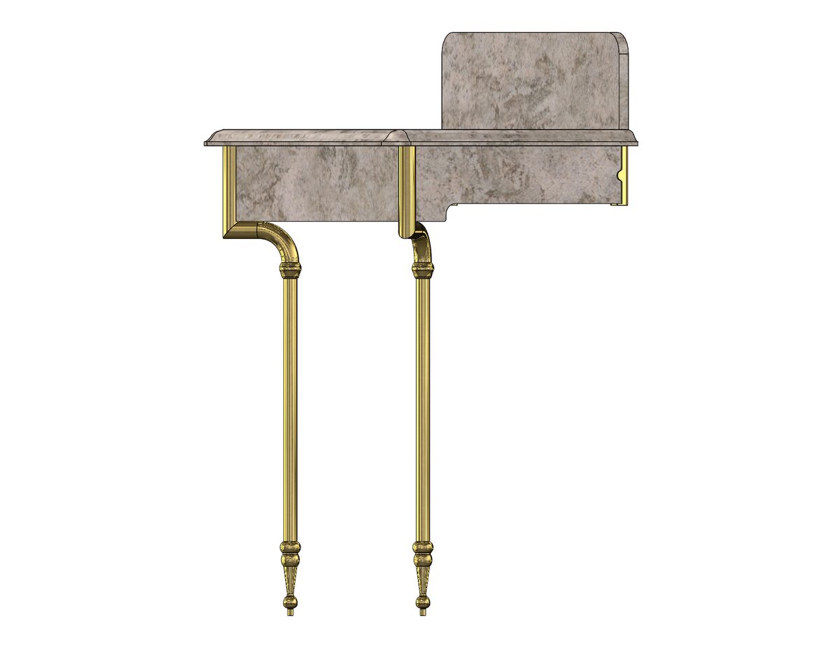 Vanity unit from the side, 3D CAD model